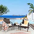 3 Pieces Patio Furniture Set, Front Porch Furniture, Rattan Wicker Furniture, Balcony Furniture Set, Small Patio Furniture,Outdoor Patio Furniture, Bistro Sets