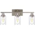 TULUCE Modern Bathroom Vanity Light 3-Light Bathroom Light Fixtures,Brushed Nickel Wall Lighting with Clear Glass Shade,18 Inch Wall Sconce Light for Bathroom Living Room Cabinet Farmhouse Hallway