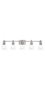 5-Light Modern Wall Sconce Lighting Brushed Nickel Vanity Light Fixture