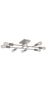 8 Light Modern Ceiling Light Vintage Metal Brushed Nickel Sputnik 