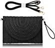 Straw Clutch Handbag Summer Beach Straw Purse for Women woven Envelope Bag