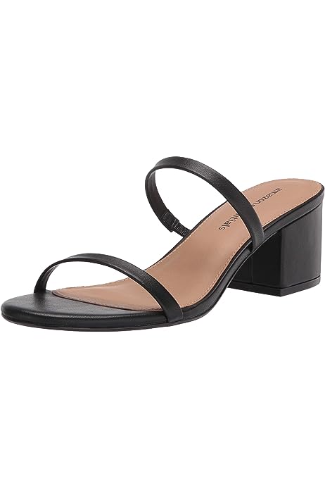 Women's Thin Two Strap Heeled Slide