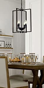 wood frame pendant light