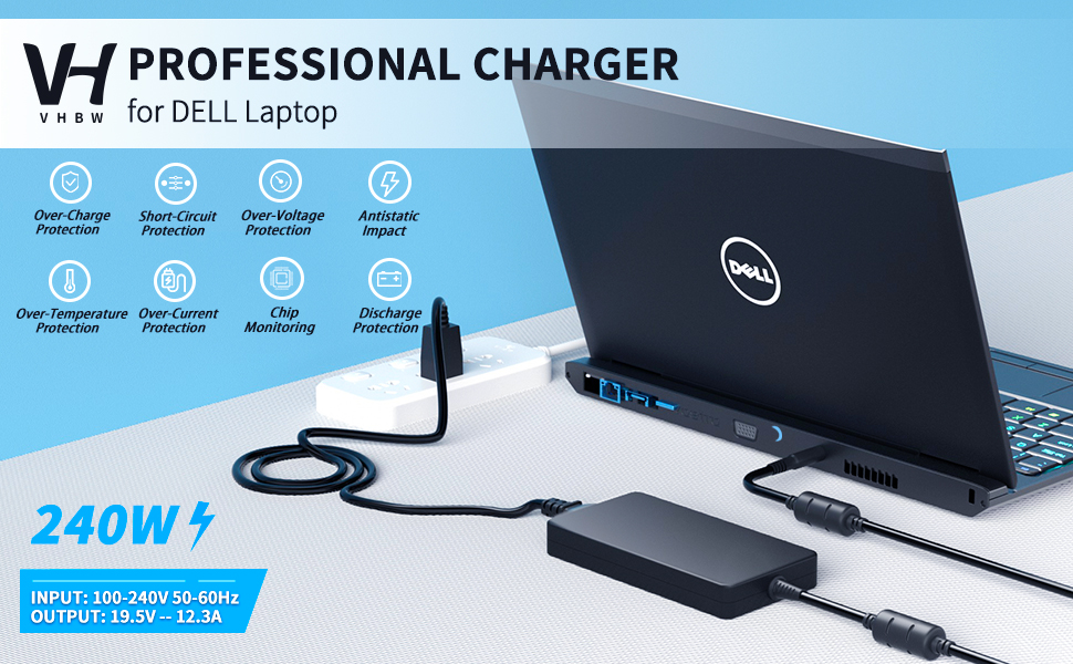 VHBW professional charger for Dell laptop