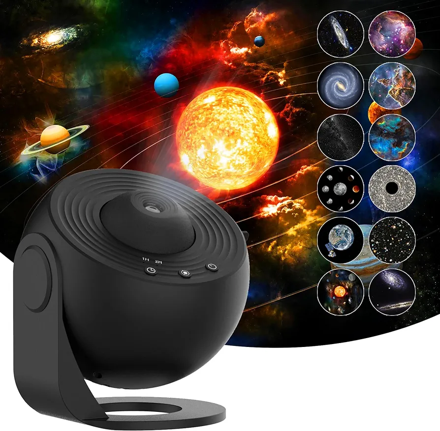 Galaxy Projector,FLEVO Star Projector,12 in 1 Planetarium 4K Realistic Starry Sky Night Light with Solar System Constellation Moon for Kids Room Adults Bedroom Ceiling Home Theater Living Room Decor