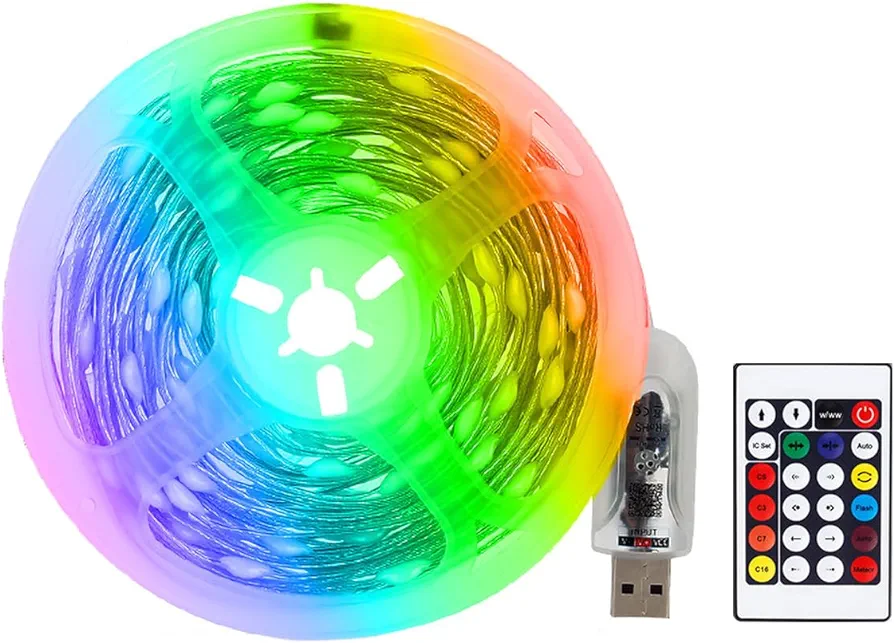 Color Changing LED String Lights with 210 Modes, 33ft/10m, USB Powered, IP65 Waterproof, Remote Control and APP Control for Garden/Patio/Room/Christmas Decor