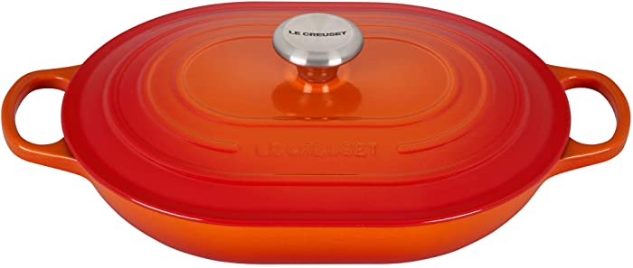 Le Creuset Enameled Cast Iron Signature Oval Casserole, 3.75 qt., Flame