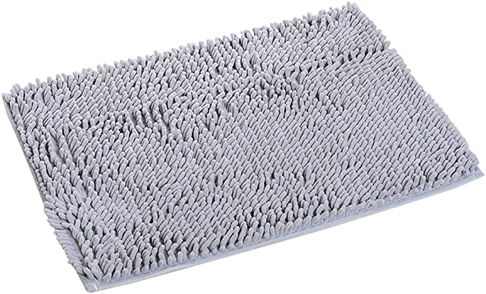 KAMA BRIDAL Non-Slip Bath Rug,Extra Soft Microfiber Bedroom Shag Carpet with Anti-Slip Backing,Water/Dust Absorbent Fast Dry Shower Mat,Sound Insulated Stairs Pad,Machine Washable (Grey,12 x 19)