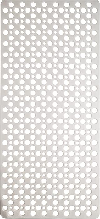 ENKOSI Nonslip Bath Mat Soft TPE Bathtub Mat with Suction Cups and Drain Holes for Kids and Adults - Machine Washable Bathroom Bath Tub or Shower Mat - 35 x 16 Inch (White)