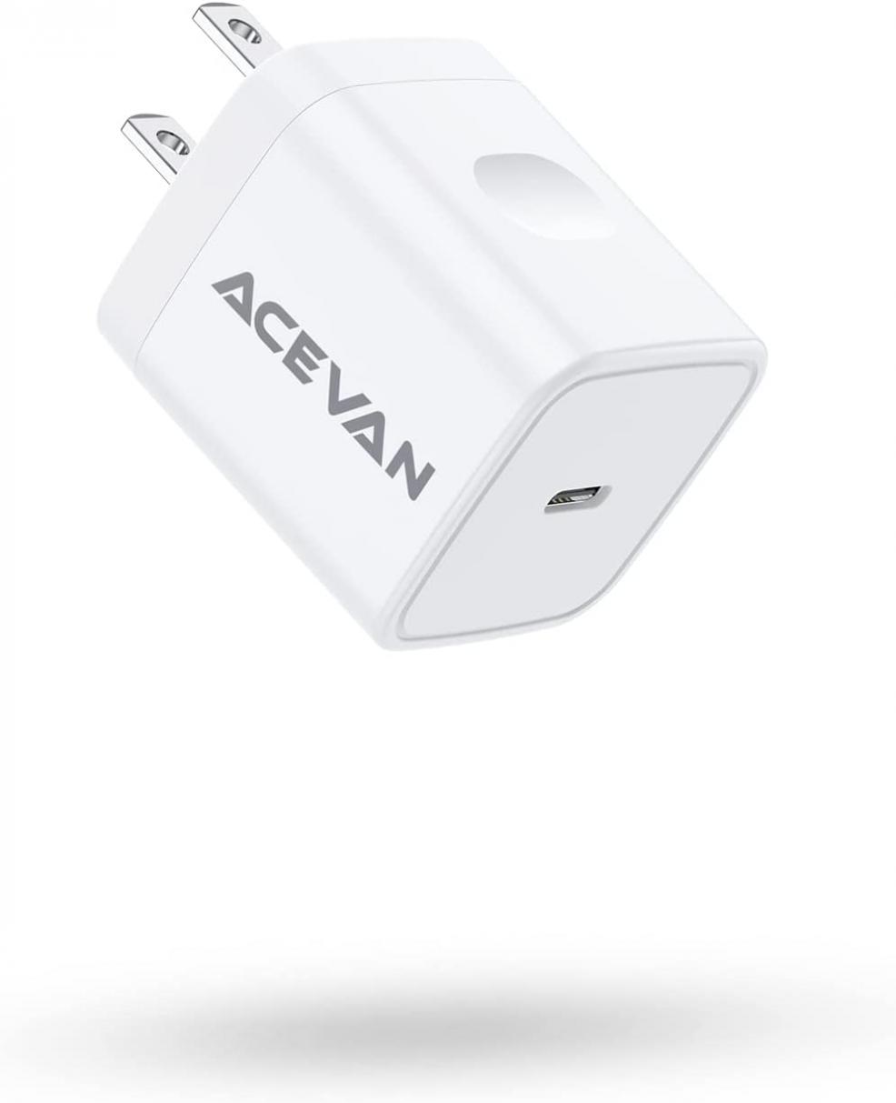 USB C Charger Block, ACEVAN 20W iPhone Charger USB C Wall Charger Portable PD USB-C Fast Charger for iPhone 13 12 11 Pro Max Mini XS XR X 8 Plus iPad Pro AirPods Pro Galaxy and More