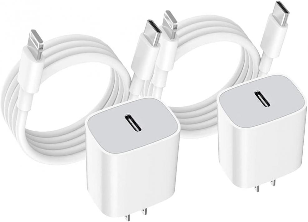 Apple iPhone Fast Charger 20W PD Super Charging Type C Block with USB C to Lightning Cable 6FT Compatible with iPhone 13 12 11 Pro Max Mini White