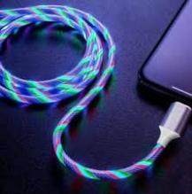 LED Fast Charger. Glow in The Dark. USB. Compatible with Smart Phones 13 12 Mini Pro Max SE 11 Xs Max XR X 8 7 6 Plus 5S iPad Pro Air pods (6FT) (Multicolor)