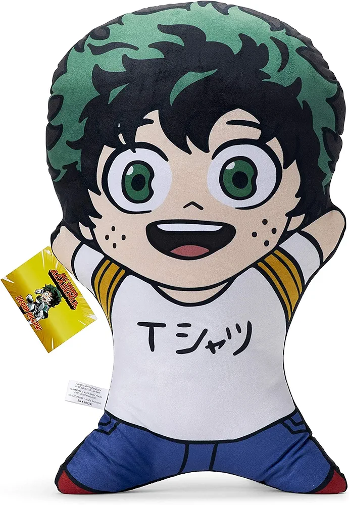 Official My Hero Academia Character Pillow for Adults- 20-Inch Izuku Midoriya Doll Body Replica - Gift for Friends, Family, and Fans - Bed, Couch, Room- Soft Throw Cushion - Licensed Merchandise