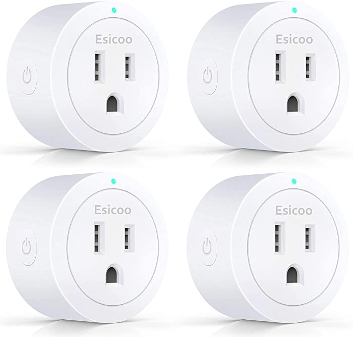 Esicoo Smart Plug ESICOO - Plug A Certified Compatible with Alexa, Echo & Google Home - Only WiFi 2.4G (4-PACK)