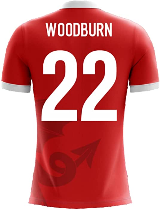 2022-2023 Wales Airo Concept Home Football Soccer T-Shirt Jersey (Ben Woodburn 22) - Kids