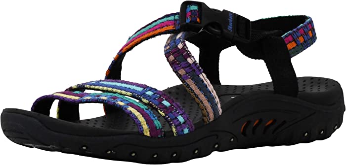 Skechers Women's Reggae-Sew Me-Boho Woven Strappy Slingback Sandal