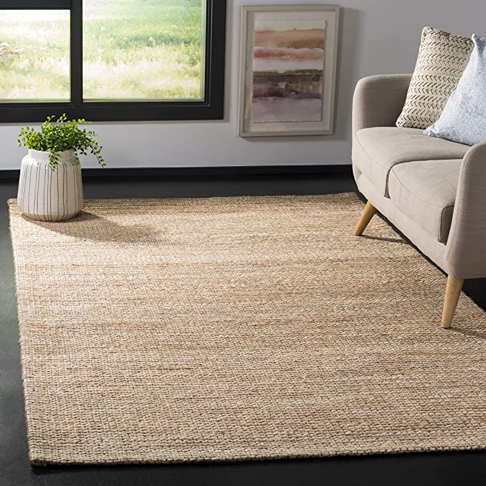 SAFAVIEH Marbella Collection 9' x 12' Natural/Ivory MRB303B Handmade Jute Area Rug