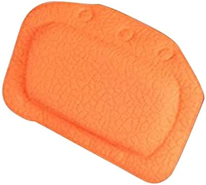 FJZFXKZL Bath Pillow, Soft Bath Pillow Sponge Relaxing Headrest Waterproof Cushion with Suction Cups Bath Pillow with Suction Cups Bathroom Bathtub Bath Decor (Color : Orange)