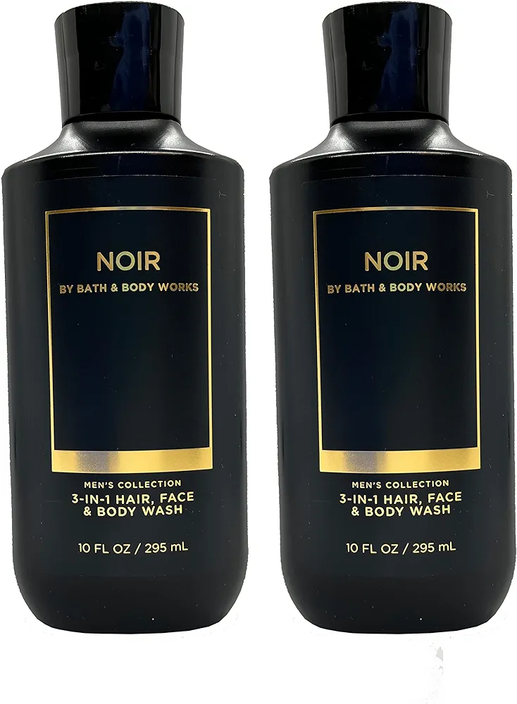 Bath and Body Works 2 Pack Men's Collection 2 in 1 Hair and Body Wash NOIR.