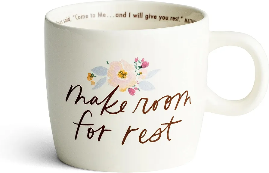 DaySpring - Studio 71 - Make Room For Rest - Inspirational Ceramic Mug, 16 oz, White (J4675)