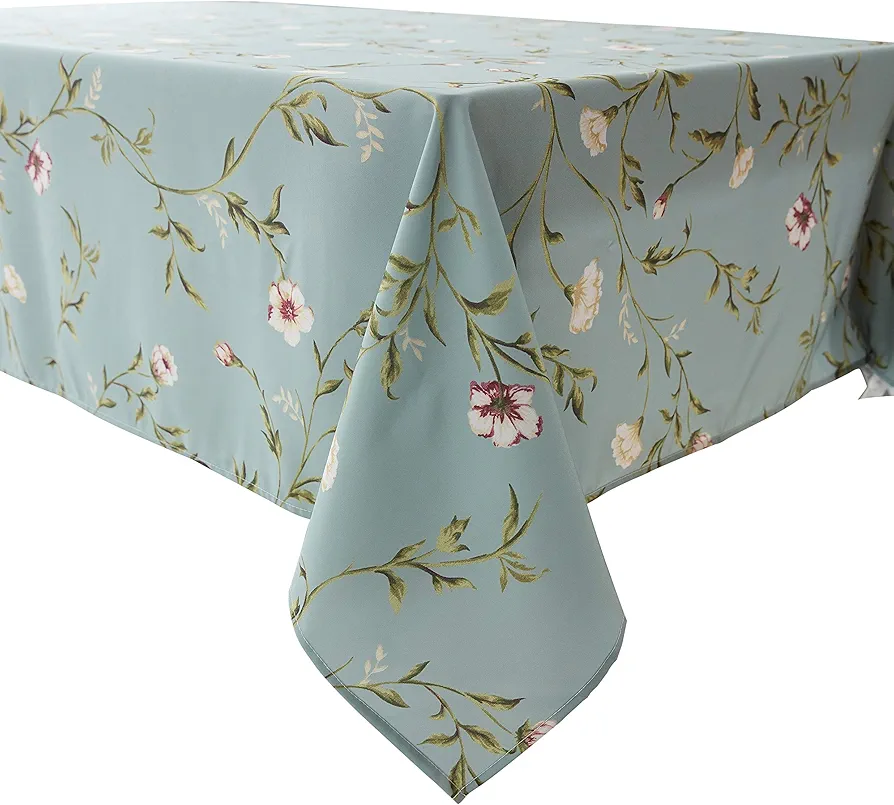 Decorative Plum Floral Print Rectangle Tablecloth Waterproof Rectangular Table cloth Wrinkle Free and Stain Resistant Tablecloths for Kitchen and Dining Room(60 x 104 Inch Rectangular)