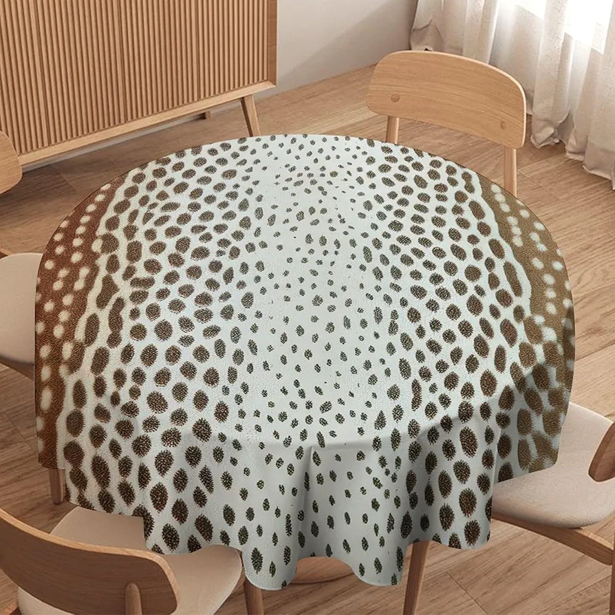 Chestnut Round Tablecloth 50x50in Leopard Cheetah Animal Print Table Cloth Round Cover Waterproof Washable Table Decor for Dining Room Buffet Banquet Parties Holiday Dinner