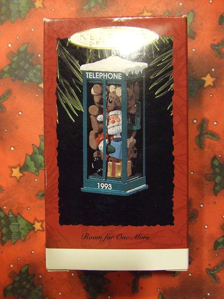 Hallmark Keepsake Ornament - Room For One More Santa Claus Phone Booth Ornament 1993 (QX5382)