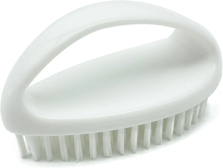 Scrub Brush for Cleaning Scrubbing Heavy Duty Stiff Nylon Bristles Cleaning Brush Multi-Purpose, White & Small Size