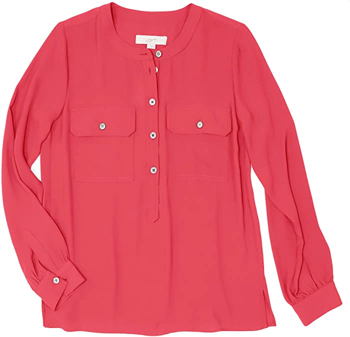 Ann Taylor LOFT Women's Henley Utility Blouse