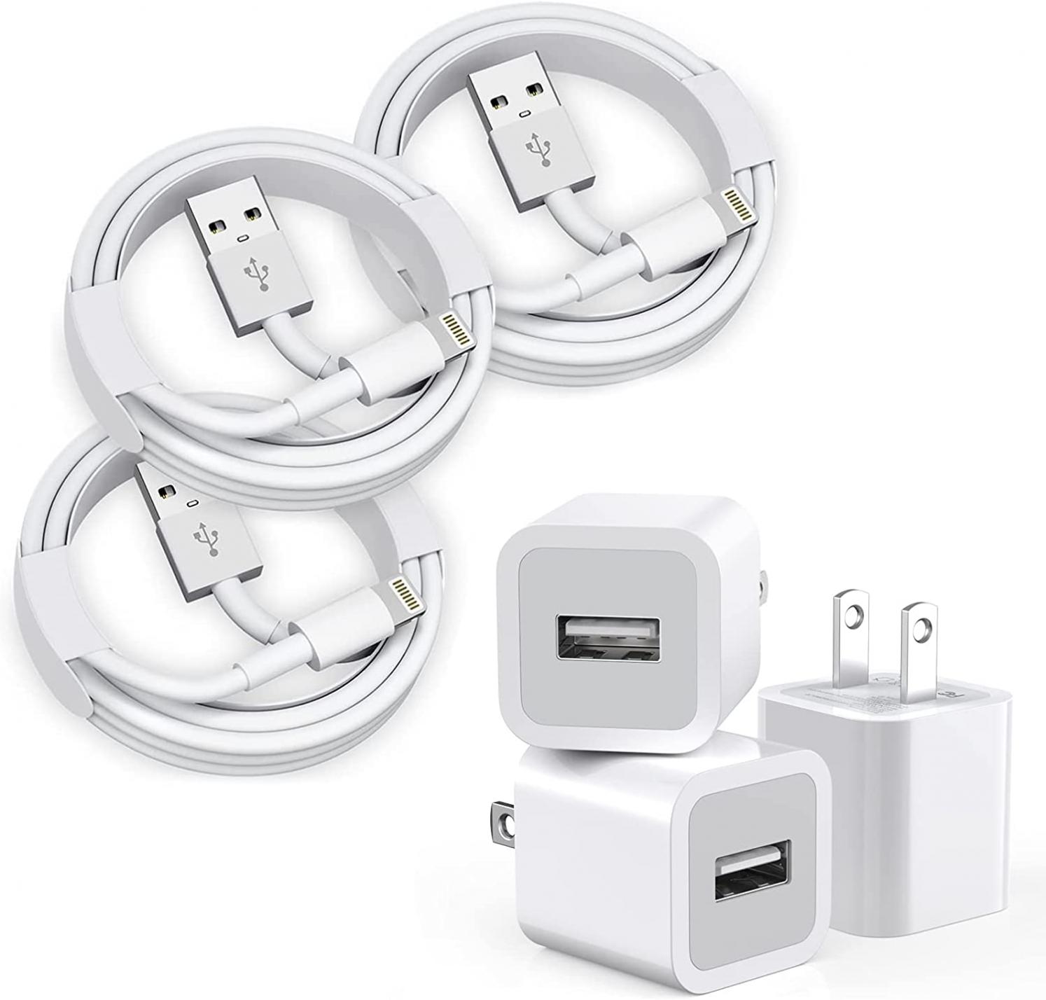 iPhone Charger,(Apple MFi Certified)Apple Charger 3Pack USB Wall Charger Travel Plug Adapter Apple Fast Charging Lightning Cords Compatible iPhone 13/12/11 Pro Max/8/8 Plus/XS MAX/XR/XS/X/7/7 Plus/SE