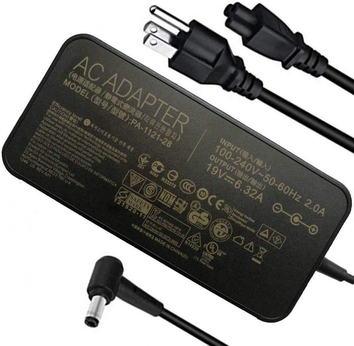 120W AC Adapter Compatible Asus Laptop Charge A15-120P1A PA-1121-28 ROG GL551J GL552VW GL553V GL752VW GL753VE N550JK N550JX ZX53VW FX53VD G56JK N56JR N56JN VivoBook Q550 Q550L X550 X750J X750JA Laptop