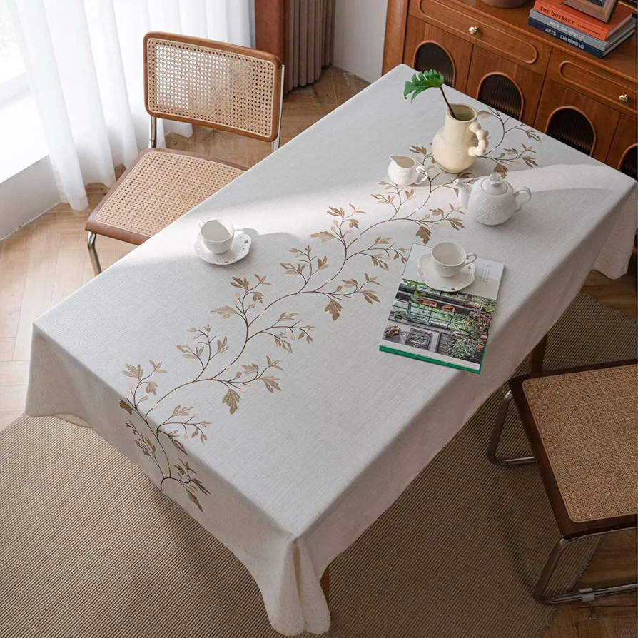 Rectangle Tablecloth 60x104 inch Table Cloth Linen Wrinkle Free Tablecloths Kitchen Dining Table Cover Tables Farmhouse Holiday Camping