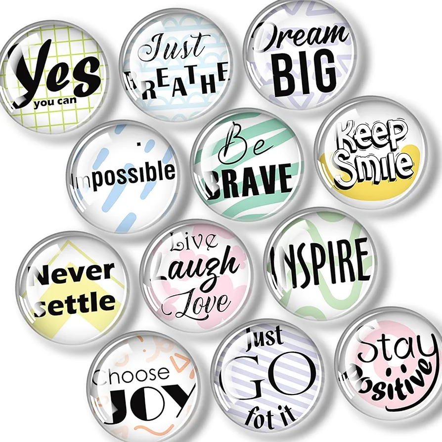 FINDMAG 12 Pack Strong Refrigerator Magnets, Glass Fridge Magnets, Cute Fridge Magnet Sticker, Small Magnets for Whiteboard, Classroom, Kitchen, Office, Home, Cabinet and Photos