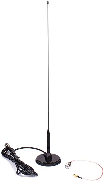 Authentic Genuine Nagoya UT-72 Super Loading Coil 19-Inch Magnetic Mount (Heavy Duty) VHF/UHF (144/430Mhz) Antenna PL-259, Includes Additional SMA Adaptor for BTECH and BaoFeng Handheld Radios