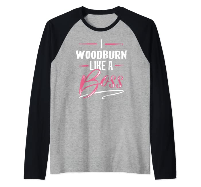 WOODBURN Like A Boss tshirt Lady Boss Girl Power Gift Raglan Baseball Tee