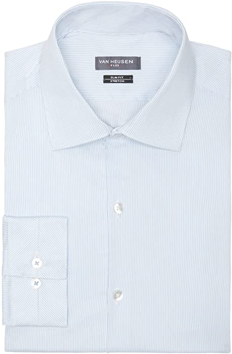 Van Heusen Men's Dress Shirt Slim Fit Flex Collar Stretch Stripe