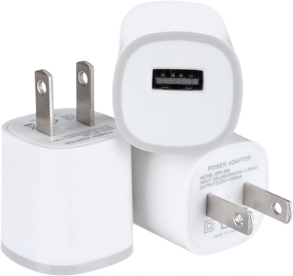 Spark Electronics Rapid Speed [Matte White] Tapered Universal USB Power Adapter Wall Charger Compatible with Apple iPhone 7 7 Plus 6 6S Plus 5 s C Samsung Galaxy S7/S6 Edge Note Nokia … (3PC White)