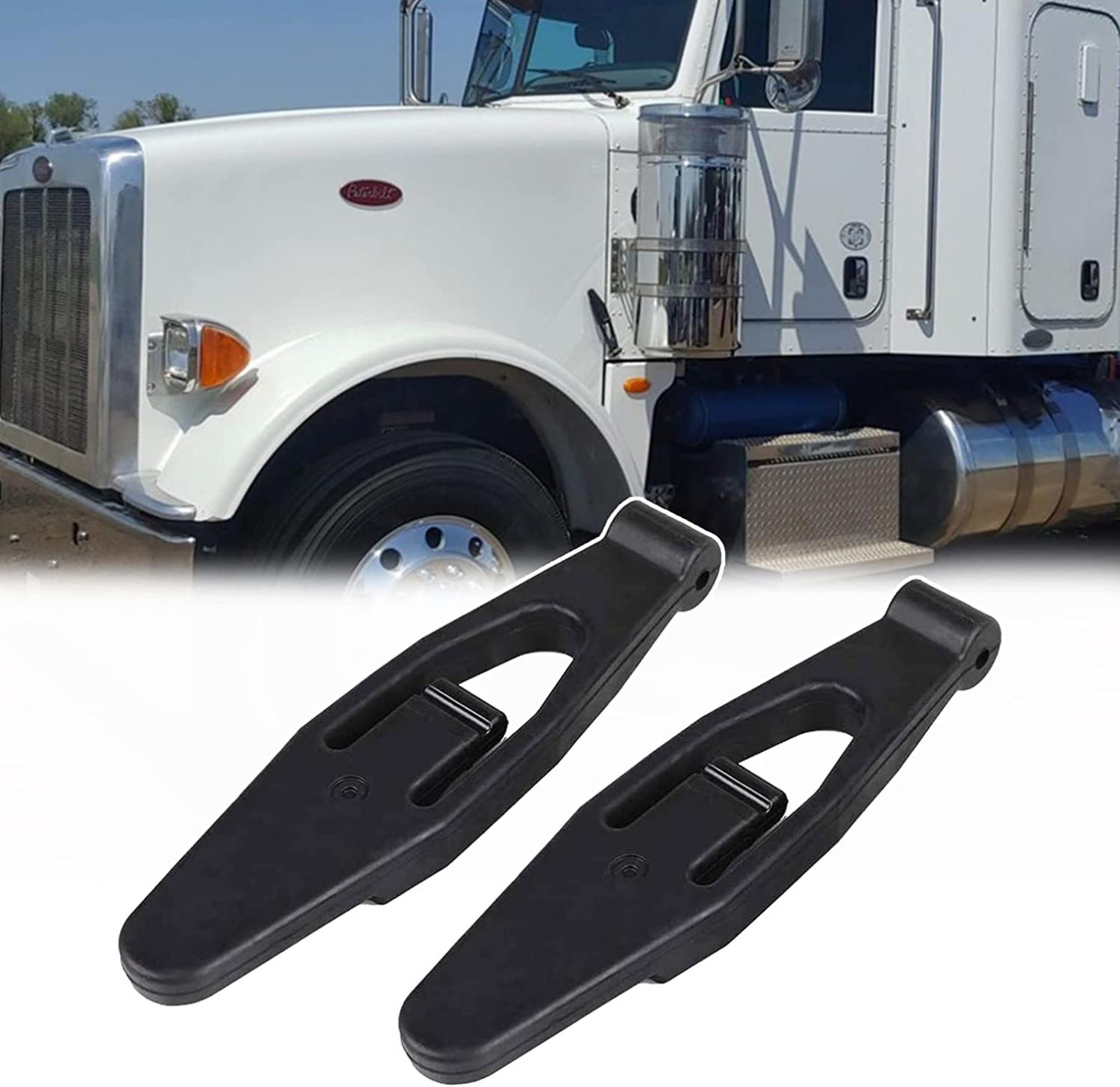 l56-0001 Hood Latch Base Compatible with Kenworth T300 T600 T800 W900 Peterbilt 357 367 377 378 388 389 Hood Strap 2PCS Replace 63011005A/63011005