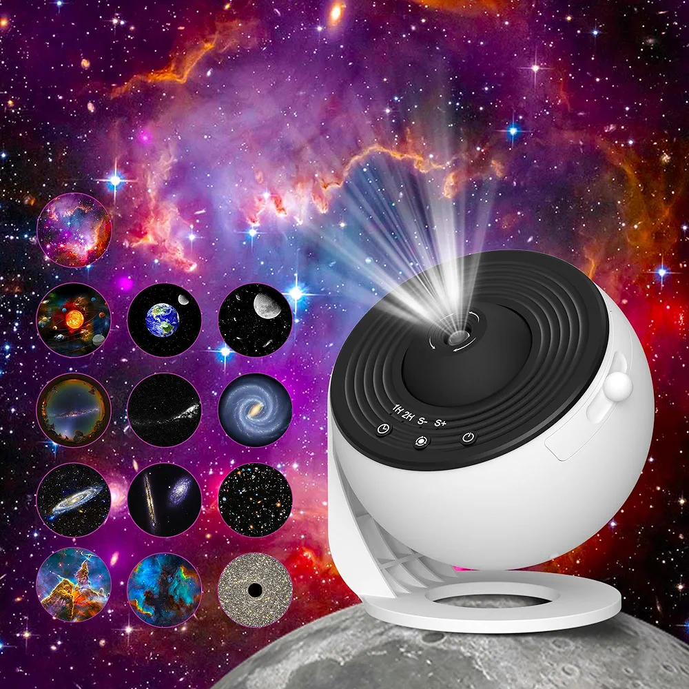 Galaxy Projector, 13 in 1 HD Planetarium Galaxy Star Projector for Bedroom, 360° Rotating Star Projector Galaxy Light with Adjustable Knob and Timer for Kids, Ceiling, Gifts, Room Decoration