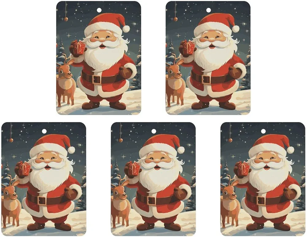 5 Pcs Car Air Fresheners Hanging Air Freshener Christmas Santa Claus Hanging Scented Cards Fragrance Scented Cards for Car Car Aromatherapy Tablets for Car