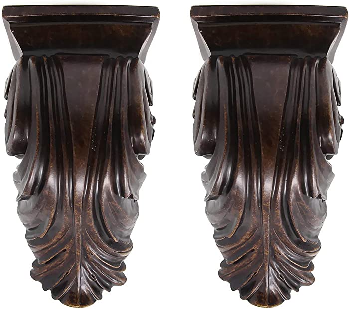 Urbanest Set of 2 Cameau Drapery Sconce, 2-inch Diameter, Mahogany