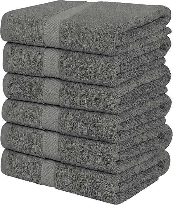 Simpli-Magic 79403 Bath Towels, Gray, 24x46 Inches Towels for Pool, Spa, and Gym Lightweight and Highly Absorbent Quick Drying Towels