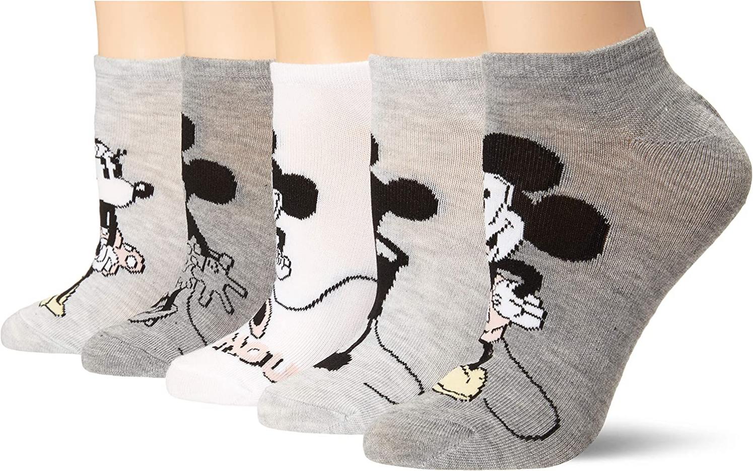 Disney Mickey Mouse Women's 5 Pack No Show Socks