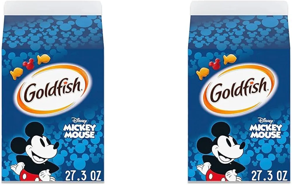 Goldfish Disney Mickey Mouse Cheddar Crackers, Snack Crackers, 27.3 oz carton (Pack of 2)