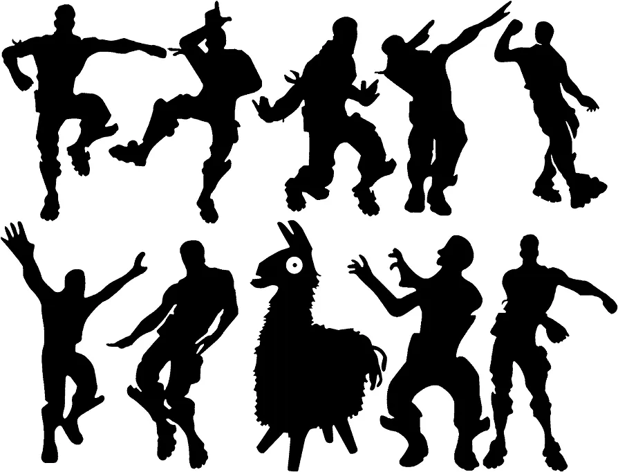 Video Game Wall Decal Wall Sticker Poster Floss Dancing Decal Game Room Decor Peel & Stick Game Decal Baby Bedroom Home Decor Gaming Stickers (34.6" x 23.6") (Black)