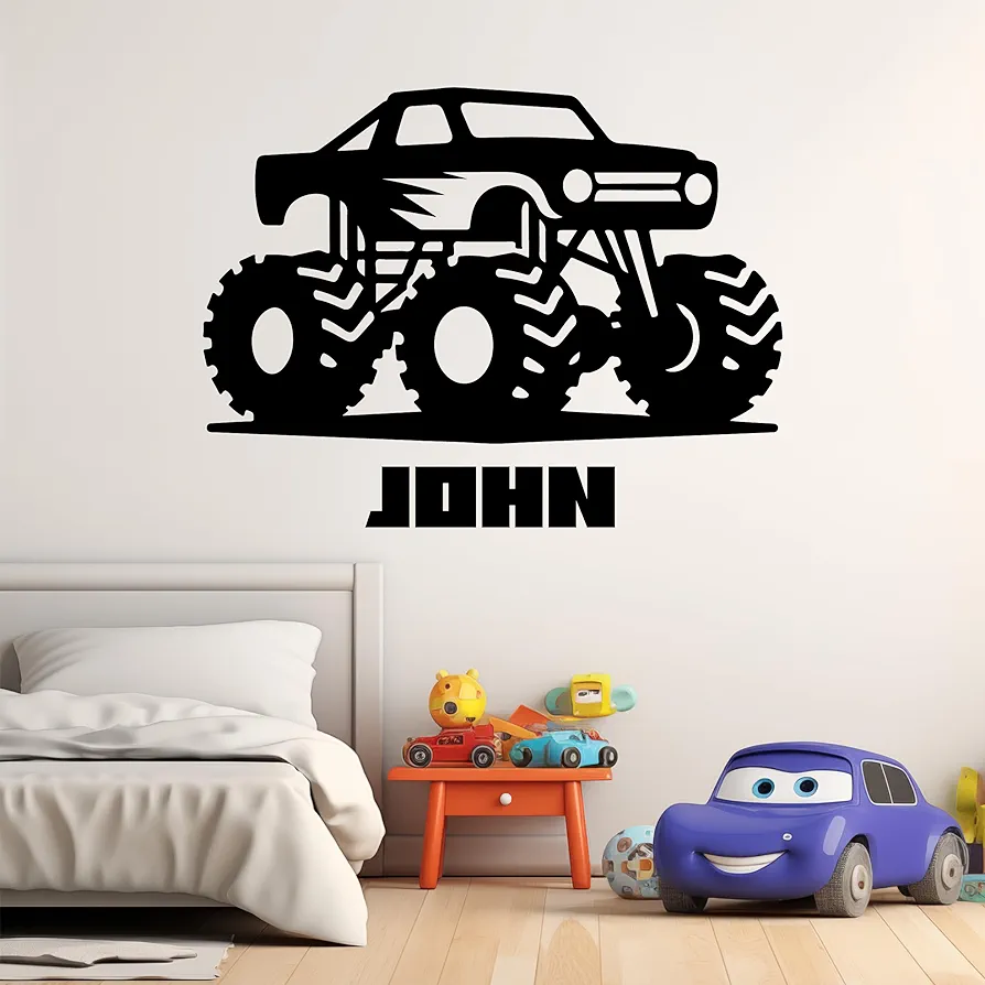 Monster Truck Wall Stickers - Monster Truck Decals for Boys - Monster Jam Wall Decals for Boys Room - Super Monsters Truck Decals