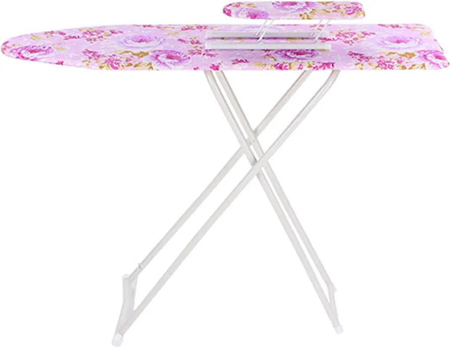 2024 Upgraded Foldable Ironing Board, Good Load-Bearing Height Adjustable Clothes Ironing Board Wood & Iron Material Smooth Edge Extra-Wide Ironing Board for Home Laundry Rooms Purple