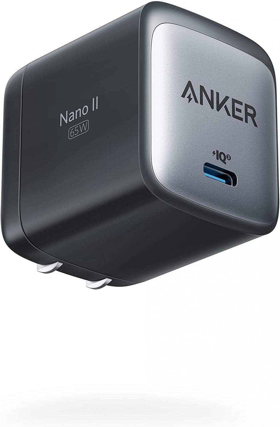 Anker USB C Charger, 715 Charger (Nano II 65W), GaN II PPS Fast Compact Foldable Charger for MacBook Pro/Air, Galaxy S20/S10, Dell XPS 13, Note 20/10+, iPhone 13/Pro/Mini, iPad Pro, Pixel, and More