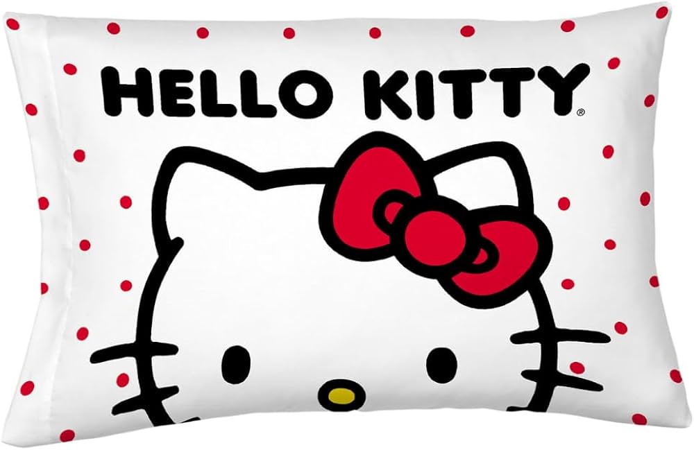 Hello Kitty Beauty Standard Beauty Silky Satin Standard Pillowcase Cover 20x30 for Hair and Skin, (Officially Licensed Product)