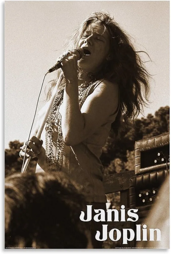 Zxiaomey Janis Joplin Music Poster Canvas Wall Art Prints for Living Room Bedroom Modern Home Wall Decor 12x18inch(30x45cm)